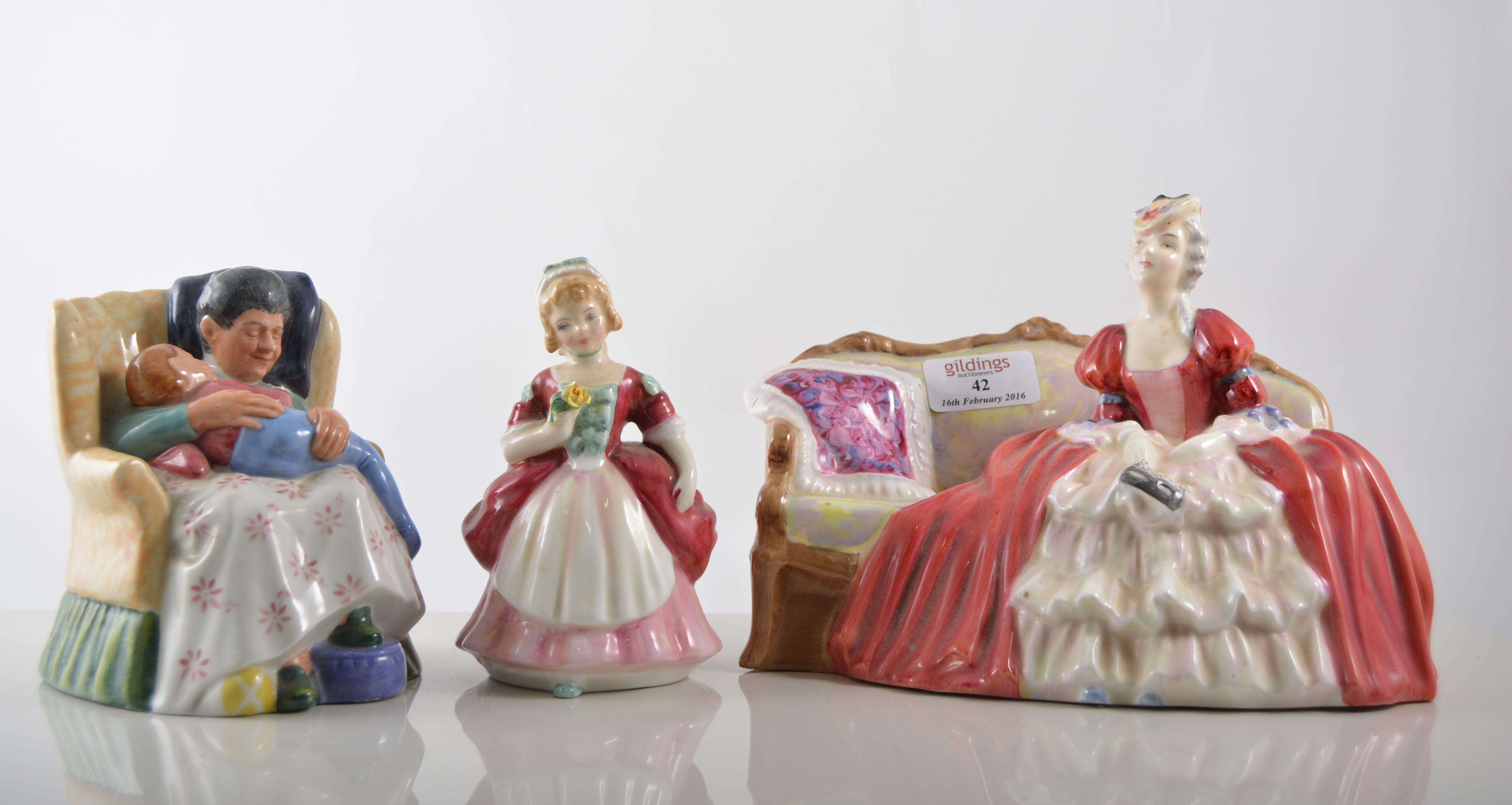 Royal Doulton figure, Belle of the Ball HN1997, 19cm and three other Doulton figures,