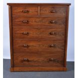 Victorian mahogany chest of drawers, rectangular top,