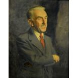 Norman Hepple, three quarter length portrait of gentleman, oil on canvas, signed, dated 1955,