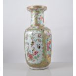 Cantonese baluster shaped vase, polychrome decoration with reserves of Mandarin figures,