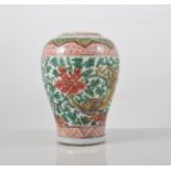 Chinese polychrome shouldered vase, Ming style,