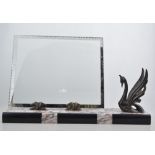 Pair of Art Deco marble and spelter photograph frames,