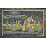 Indian School, Women Dancers Dancing, before a Potentate, gouache, 50 x 70cms and two others, (3).
