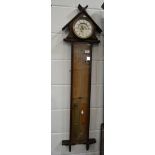 Admiral Fitzroy barometer, stained pine case, paper charts, adapted, height 132cms.