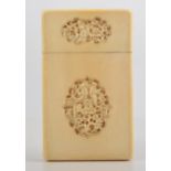 Cantonese carved ivory visiting card case, probably late 19th Century,