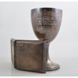 Victorian silver presentation goblet, Agricultural, London 1881, 65mm, 8ozs.