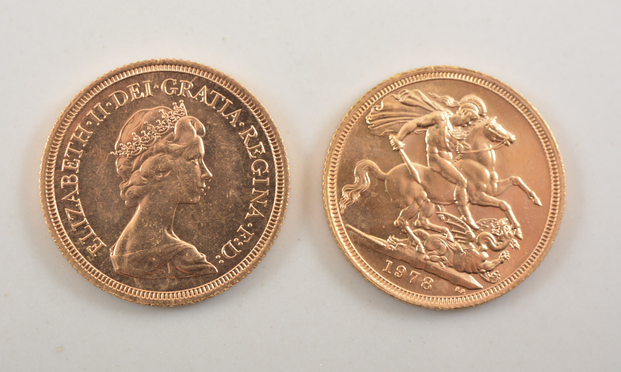 Queen Elizabeth II, two full sovereigns 1978, (2).