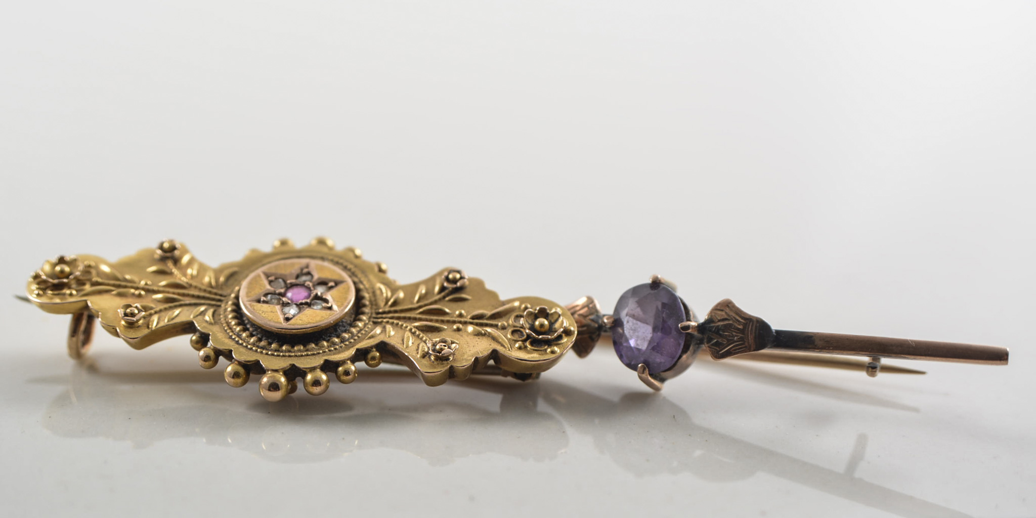 Two Victorian bar brooches.