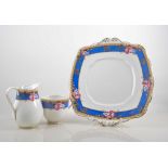 Royal Albert (blue with pink flowers) Crown China, made for Lawleys,