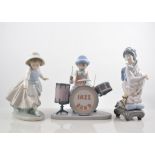 Lladro group of a clown and ballerina, 28cm, four other Lladro figures,