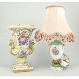 Le Tallec bowl, diameter 28cm (a.f.), vase (a.f.), table lamps etc.