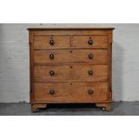 Victorian mahogany chest of drawers, rectangular top with moulded edge,