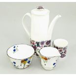 Bone china teaset and a coffee set, (a quantity).