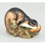 Sylvac model of an Otter with a Trout, 20cm, decorative and household china, (2 cartons).