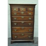 George III style mahogany tallboy chest, probably 19th Century, cavetto cornice,