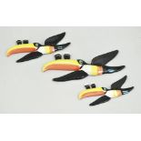 Set of three Guiness Carltonware style pottery wall plaques, Guiness Toucans,