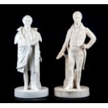 A Minton type biscuit china figure, of Sir Robert Peel standing,
