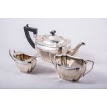 A silver three piece tea set, by Williams (Birmingham) Limited, Birmingham 1923-24,