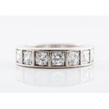 Cartier - A diamond half eternity ring, diamonds (9), brilliant cut stones,