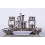 An early Victorian silver desk stand, by Robinson Edkins & Aston, London 1838,