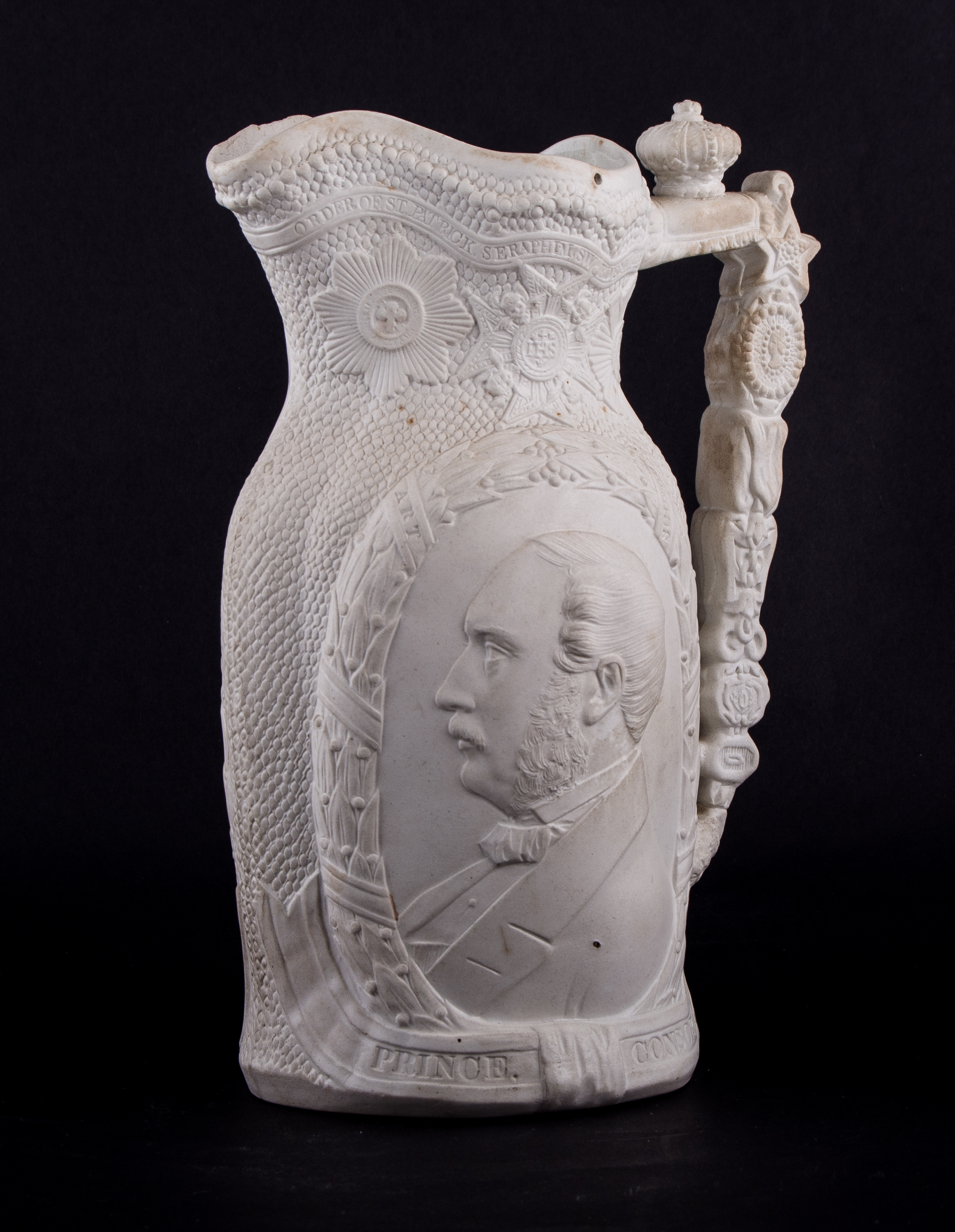A Victorian Parian ware bust, The Duke of Wellington after Joshua Pitts, 1852, turned socle, - Image 2 of 2