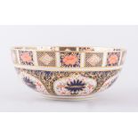 A Royal Crown Derby bone china rose bowl, 1913, Old Imari pattern, No. 1128, diameter 19cm.