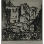 Frank Brangwyn Porta Capua, Naples signed dry point 14.5cm x 14.