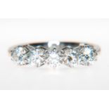 A diamond five stone ring, the brilliant cut stones, uniform in size,