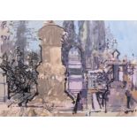 Bryan Organ French Churchyard (September 1964) signed and dated gouache 23cm x 34cm Provenance: