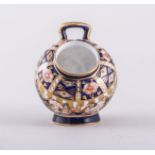 A Royal Crown Derby bone china cauldron shape salt, 1909, Witches pattern, repaired, 9cm,
