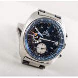 Omega - A gentleman's Omega Automatic Seamaster Chronograph, blue baton dial, with small 24hr dial,