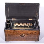 A Swiss Musical Box, second half of the 19th Century, 31cm drum, playing on nine bells,