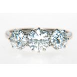 A diamond three stone ring,