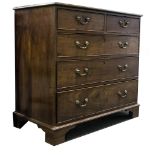 A George III mahogany chest of drawers, rectangular top with a moulded edge,