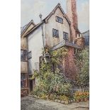 Albert H Findley Guildhall Courtyard signed watercolour 26cm x 16cm.