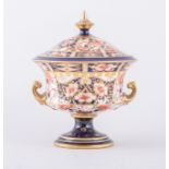 A Royal Crown Derby bone china ewer shape jug, 1915, Old Imari pattern,