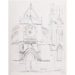 John Piper The Church of St Martin, Clamency, Burgundy etching signed, No.