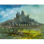 Rigby Graham Belvoir Castle signed and dated February 77 pen and ink with colour wash 25cm x