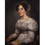 Follower of Sir William Beechey Portrait of a Regency lady half length, seated,
