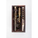 A Cuff-type compound microscope, by James Mann, 18th century,