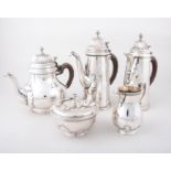 A George I style five piece tea and coffee set, by C J Vander Limited, London 1976-77,