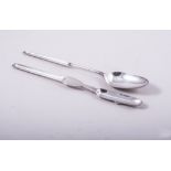 A George III silver marrow and table spoon, probably by William Tant, London 1768,