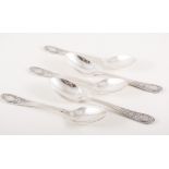 Set of six Soviet silver spoons.