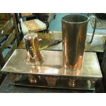 Copper twin burner hot plate, chocolate pot, large jug etc.