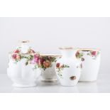 Royal Albert bone china tea set, Old Country Roses, together with preserve pot, vase,