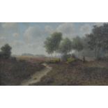 G. J. Feyssen, Woodland landscape, oil on board, signed, 17cm x 27cm.