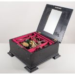 Ebonised jewellery box,