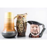 Doulton character jug, "Henry VIII", series ware, Woods "Indian Tree", Midwinter pottery,