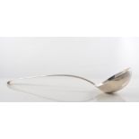 White metal "Old English" design soup ladle, monogrammed, 36cm long, 5.5oz.