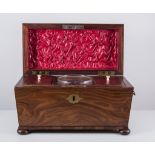 Victorian walnut tea caddy,